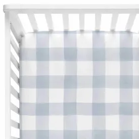 Dusty Blue Gingham Crib Sheet