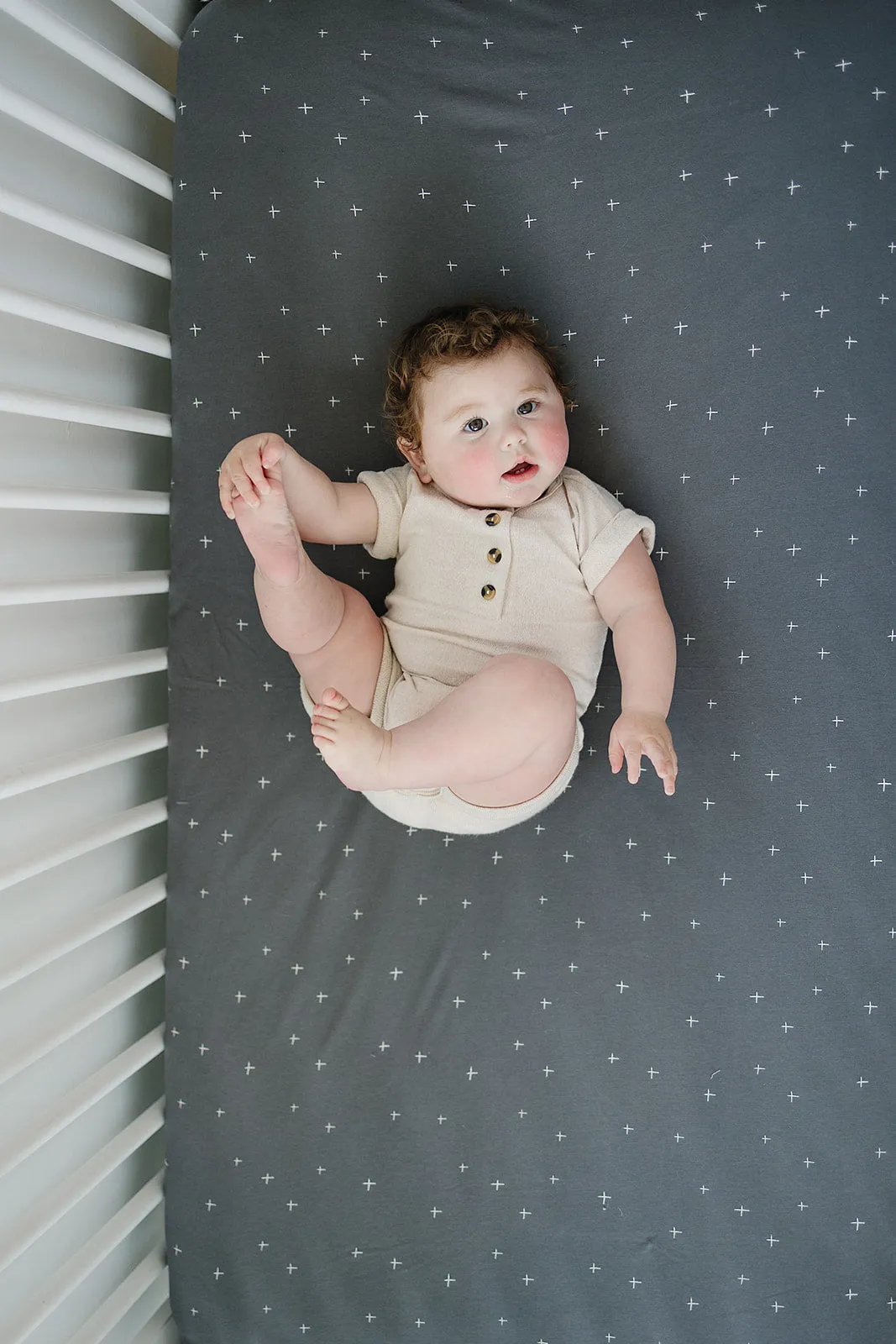 Ecolino® Crib Sheet, 100% Organic Cotton, Slate Twinkle