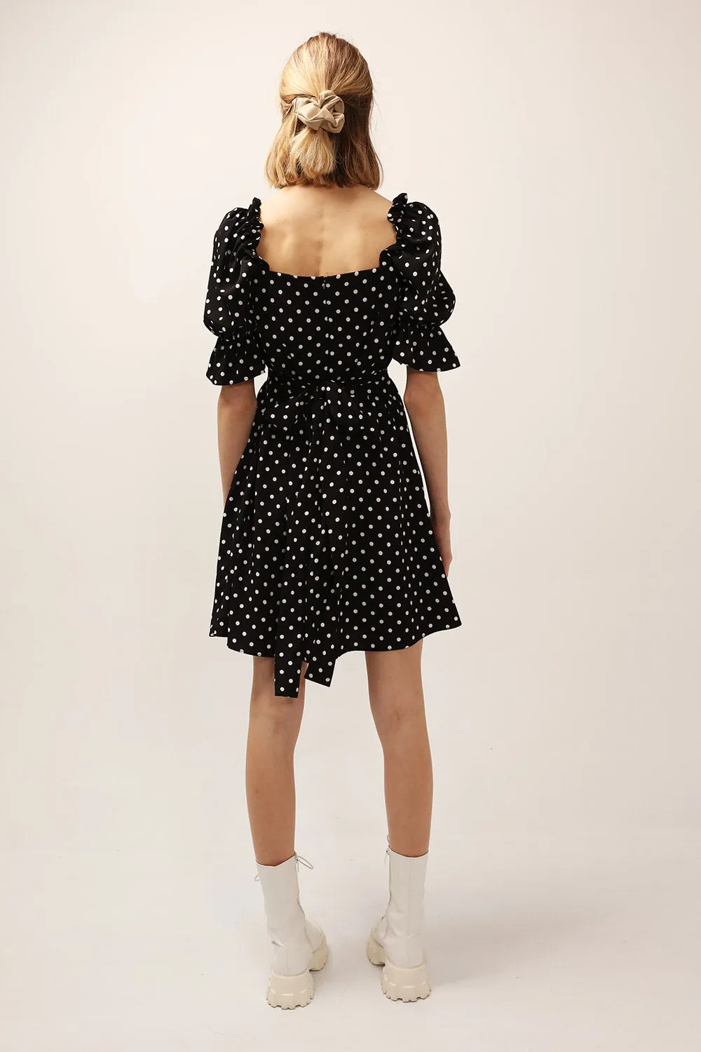 Emily Square Neck Polka Dot Dress