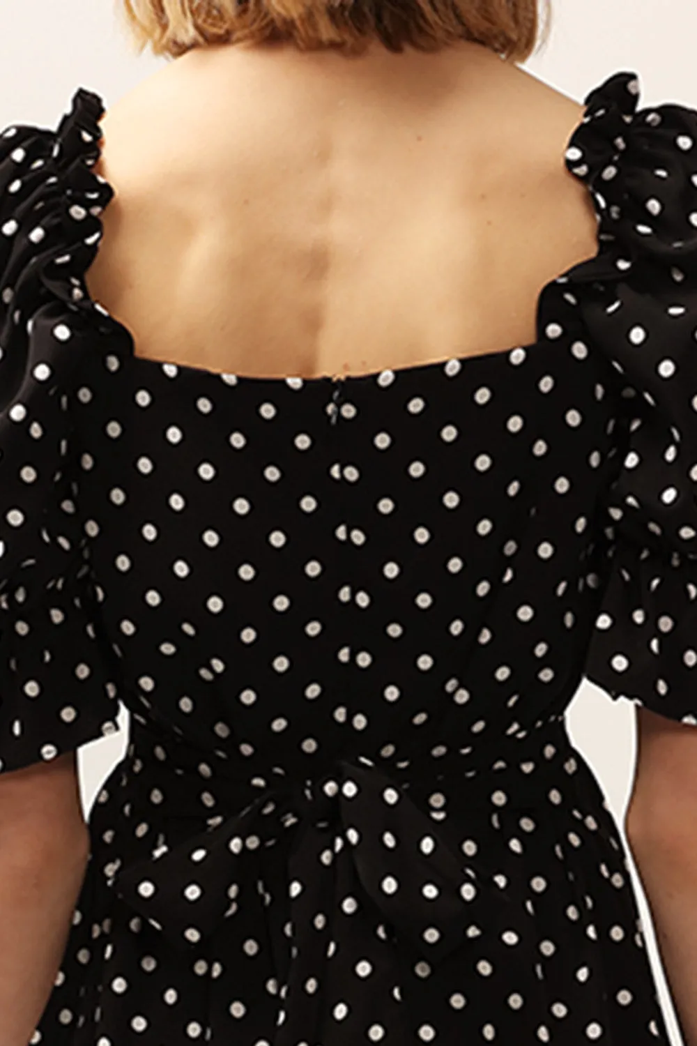 Emily Square Neck Polka Dot Dress