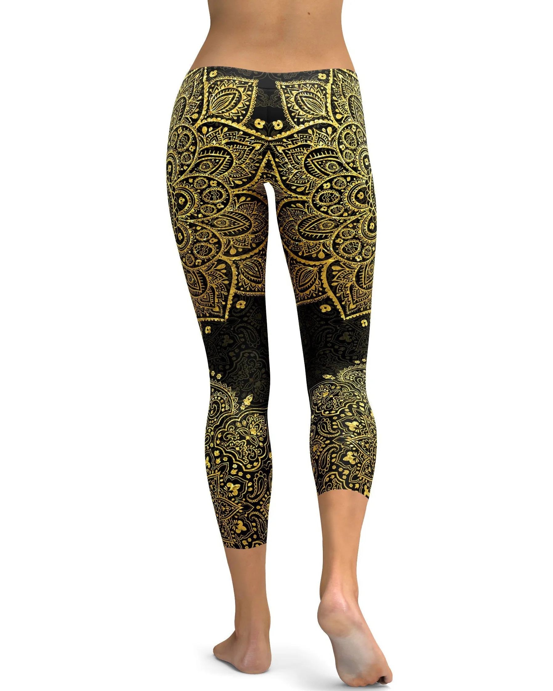 Faux Golden Mandala Capris