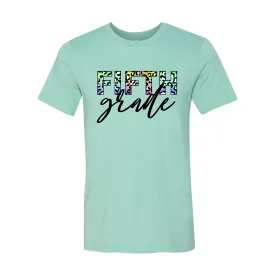 Fifth Grade Colorful Animal Print Tee