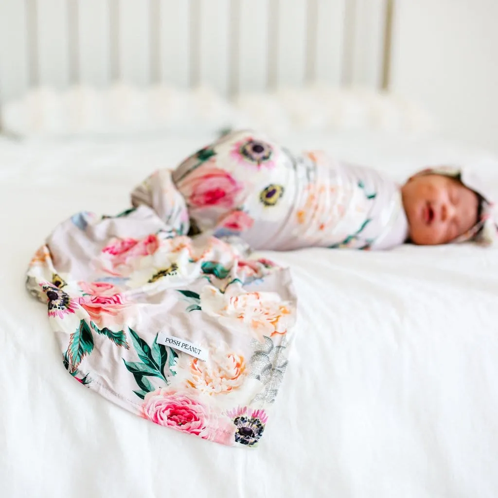 French Gray Swaddle Headband Set