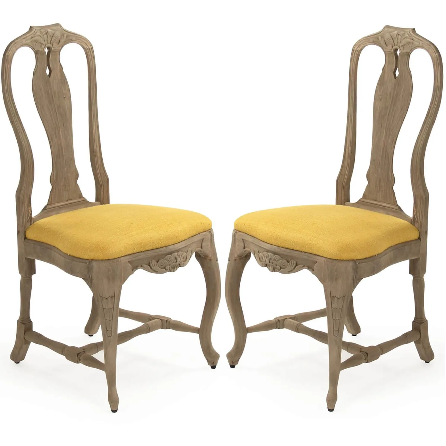 French Provence Yellow Seat Side Chairs