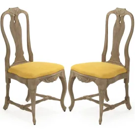 French Provence Yellow Seat Side Chairs