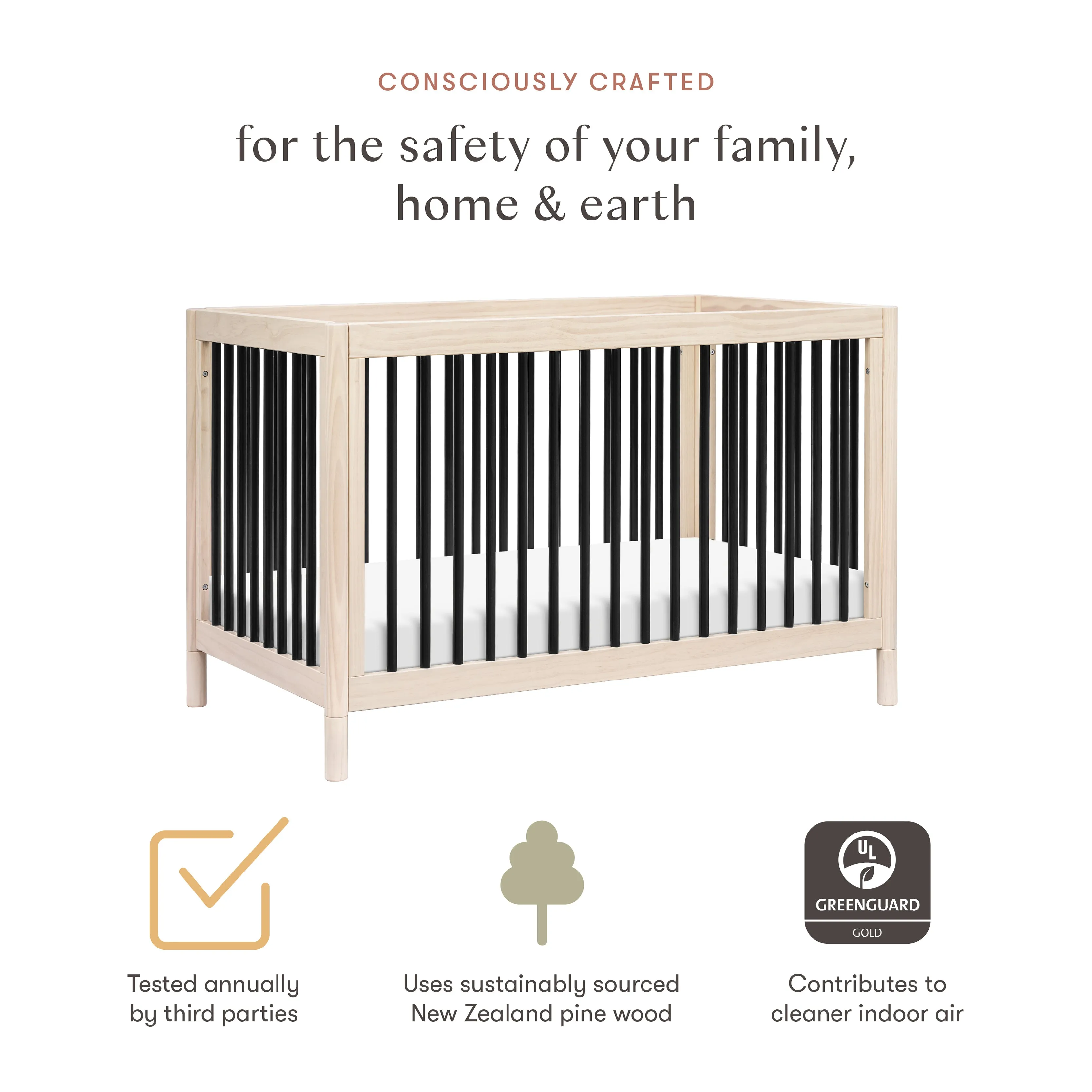 Gelato 4-in-1 Crib with Toddler Bed Conversion Kit