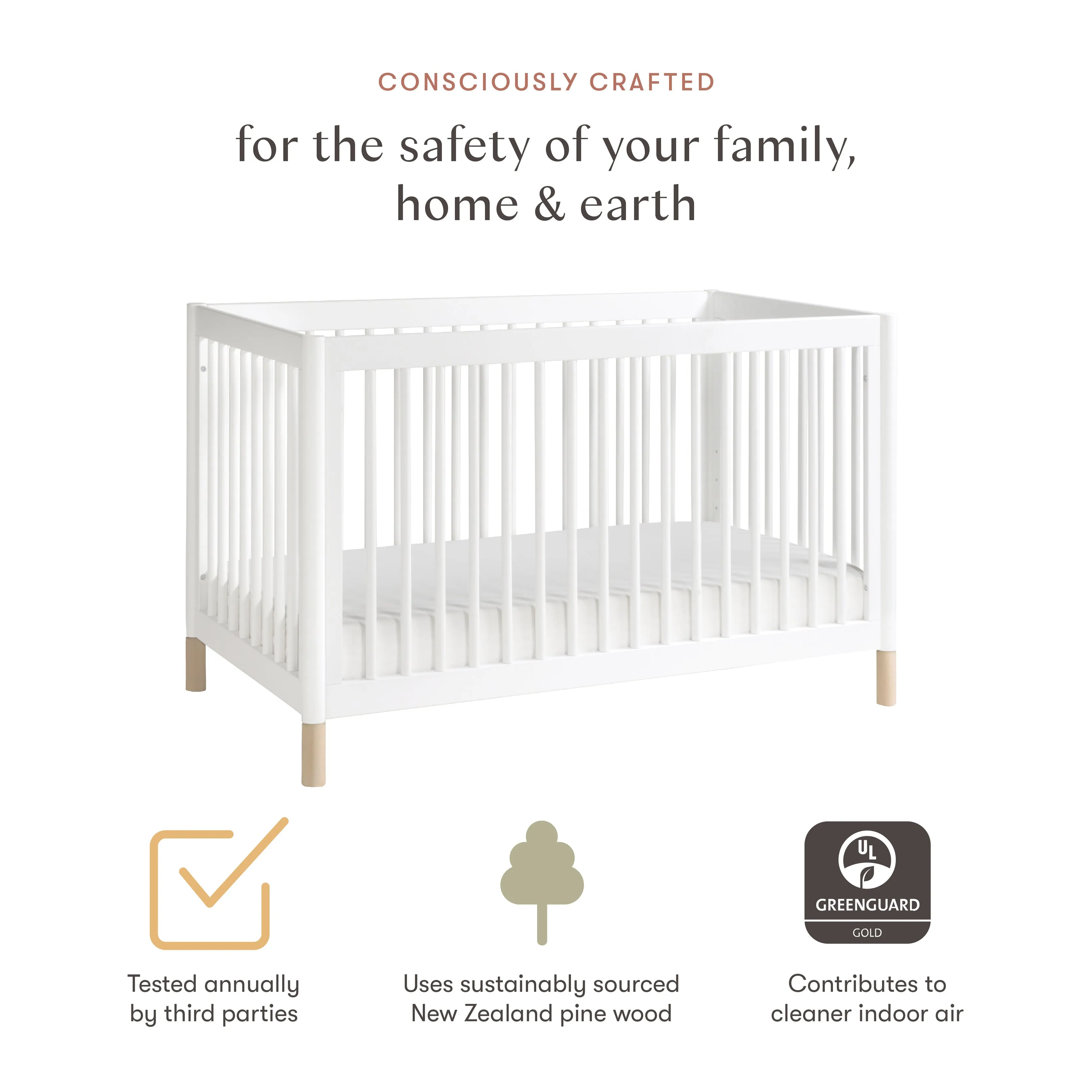 Gelato 4-in-1 Crib with Toddler Bed Conversion Kit