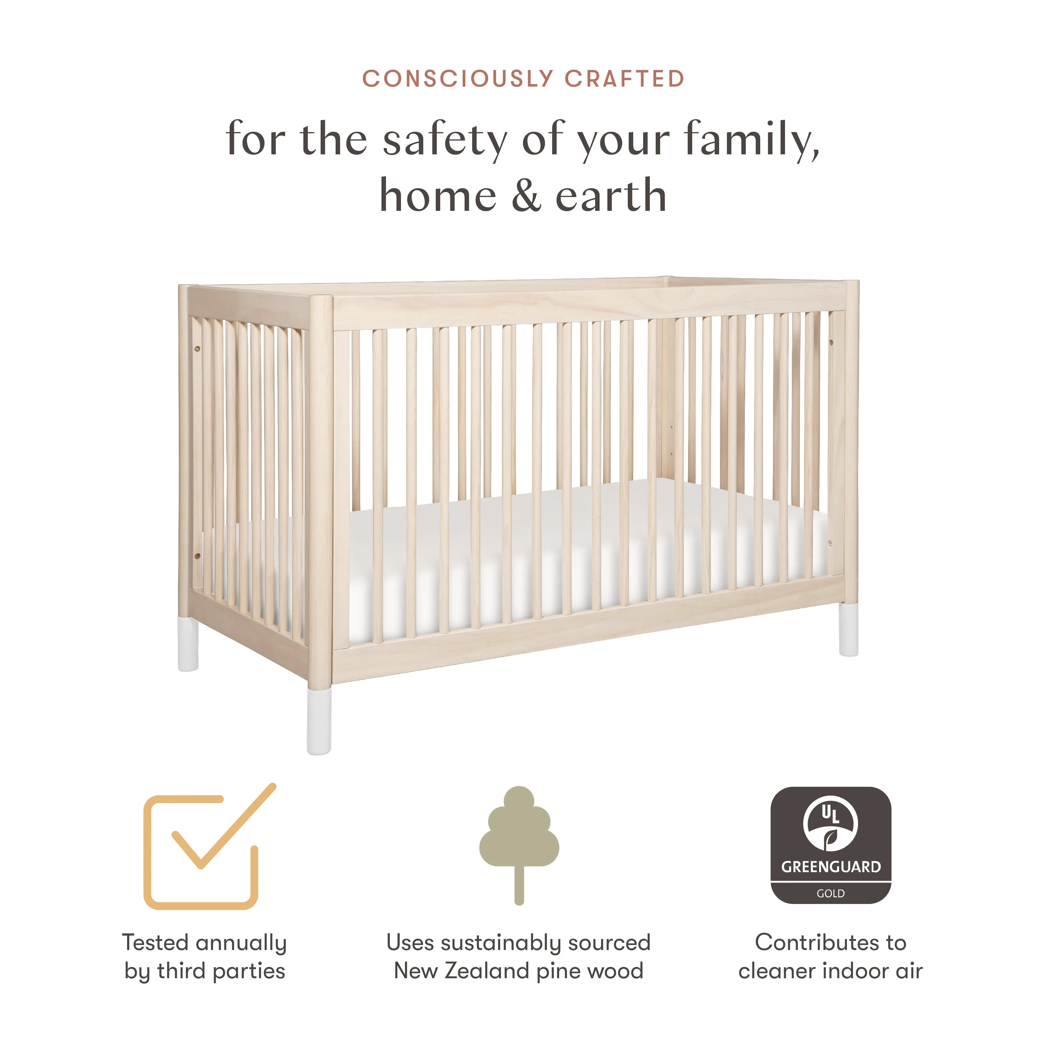 Gelato 4-in-1 Crib with Toddler Bed Conversion Kit