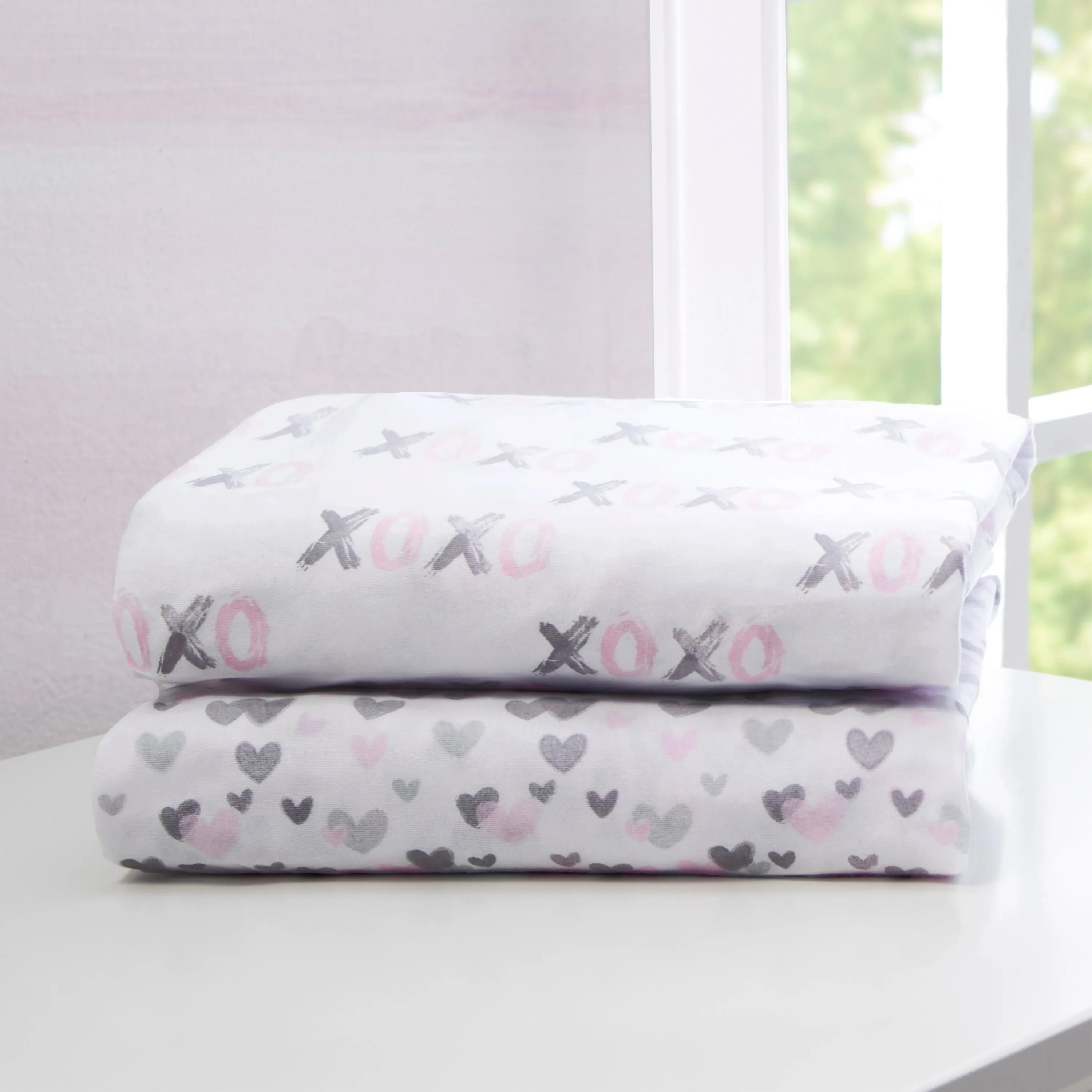 Hearts N Kisses Fitted Crib Sheets - 2 Pack