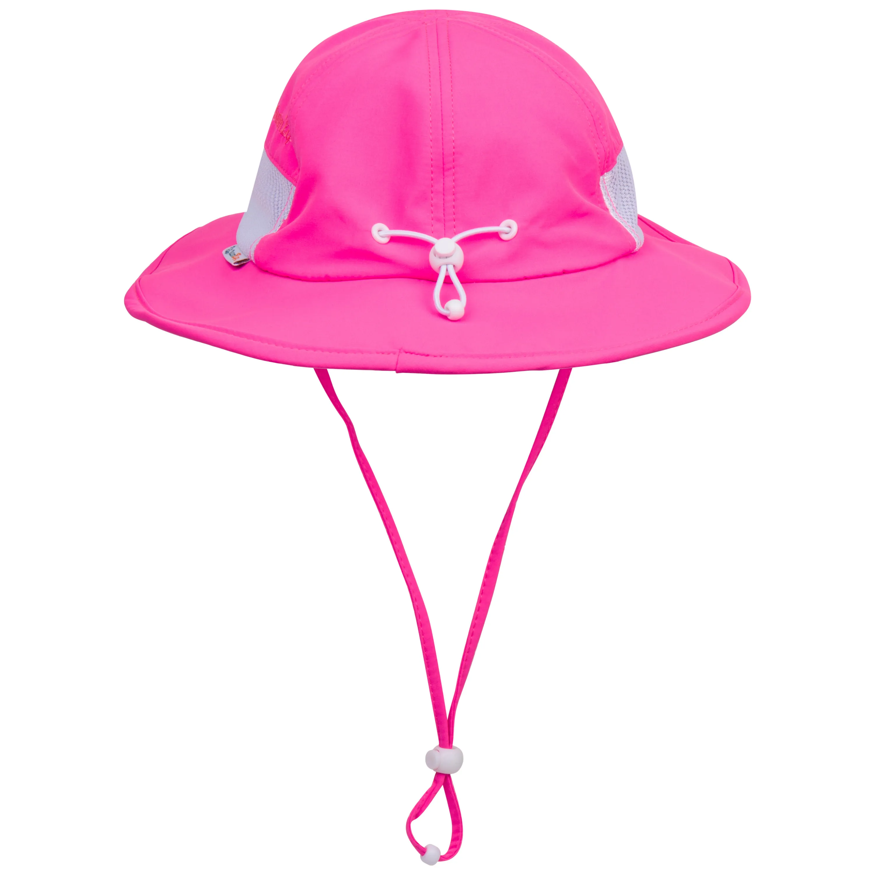 Kids Wide Brim Sun Hat "Fun Sun Day Play Hat" - Neon Shocking Pink