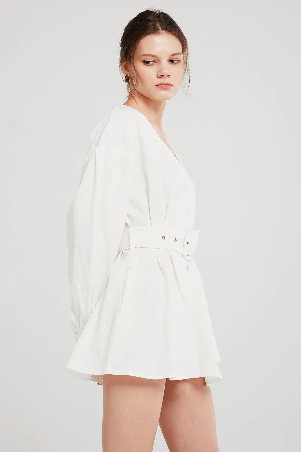 Layla Linen Belted Mini Dress