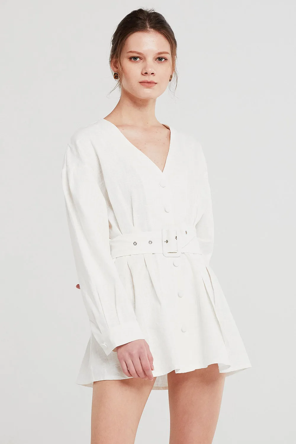 Layla Linen Belted Mini Dress