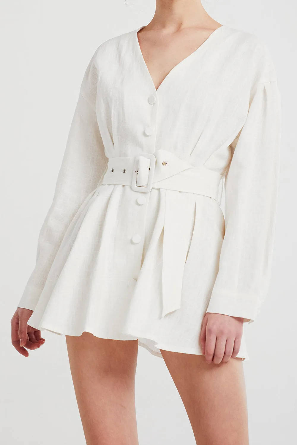 Layla Linen Belted Mini Dress