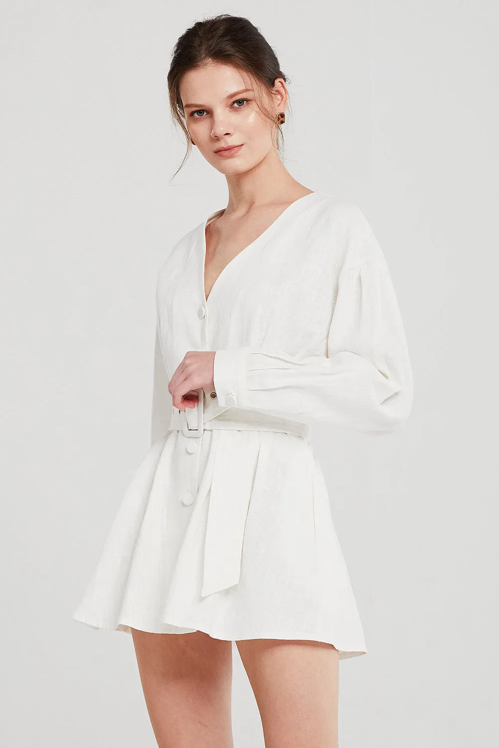 Layla Linen Belted Mini Dress