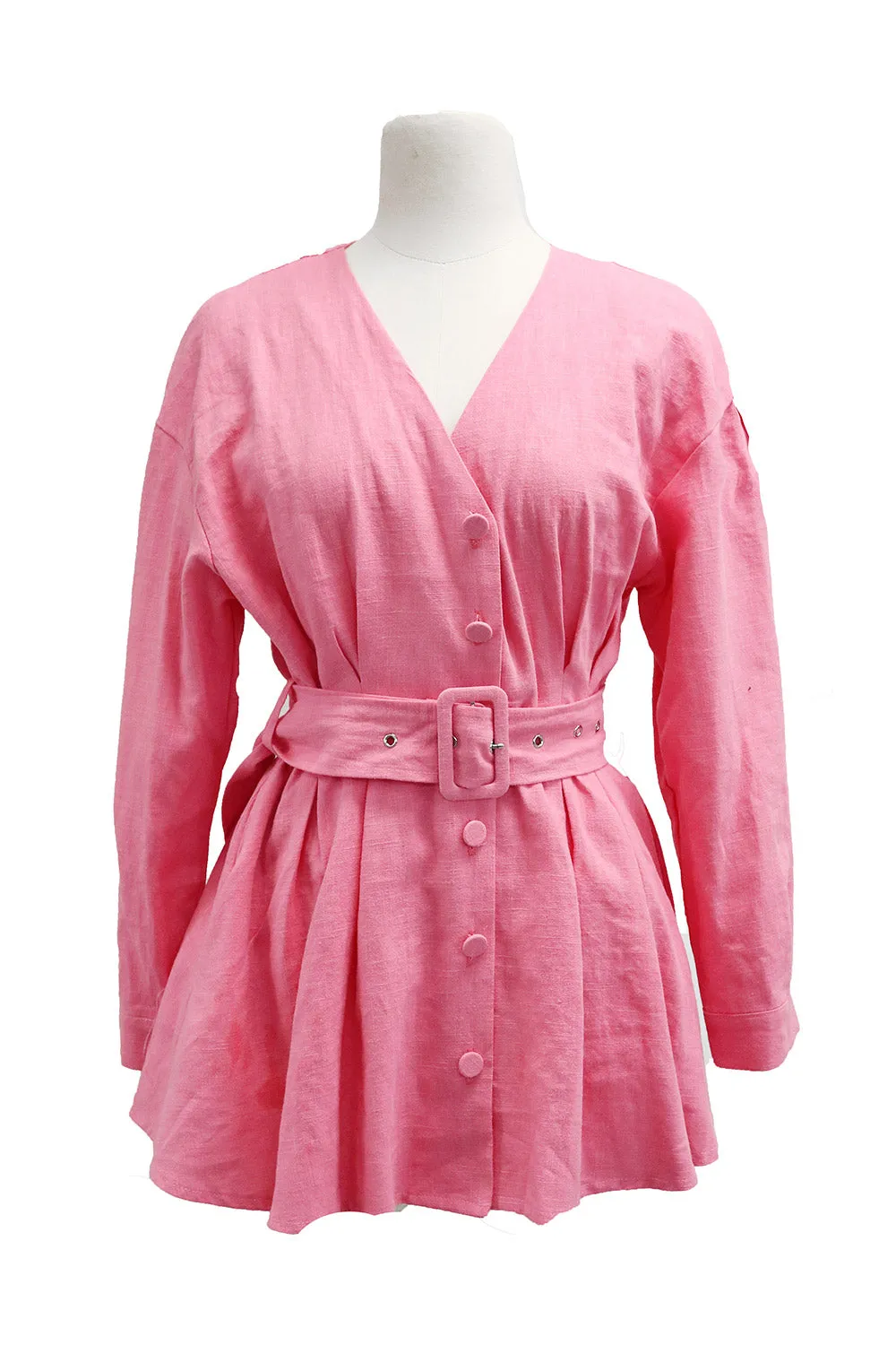 Layla Linen Belted Mini Dress