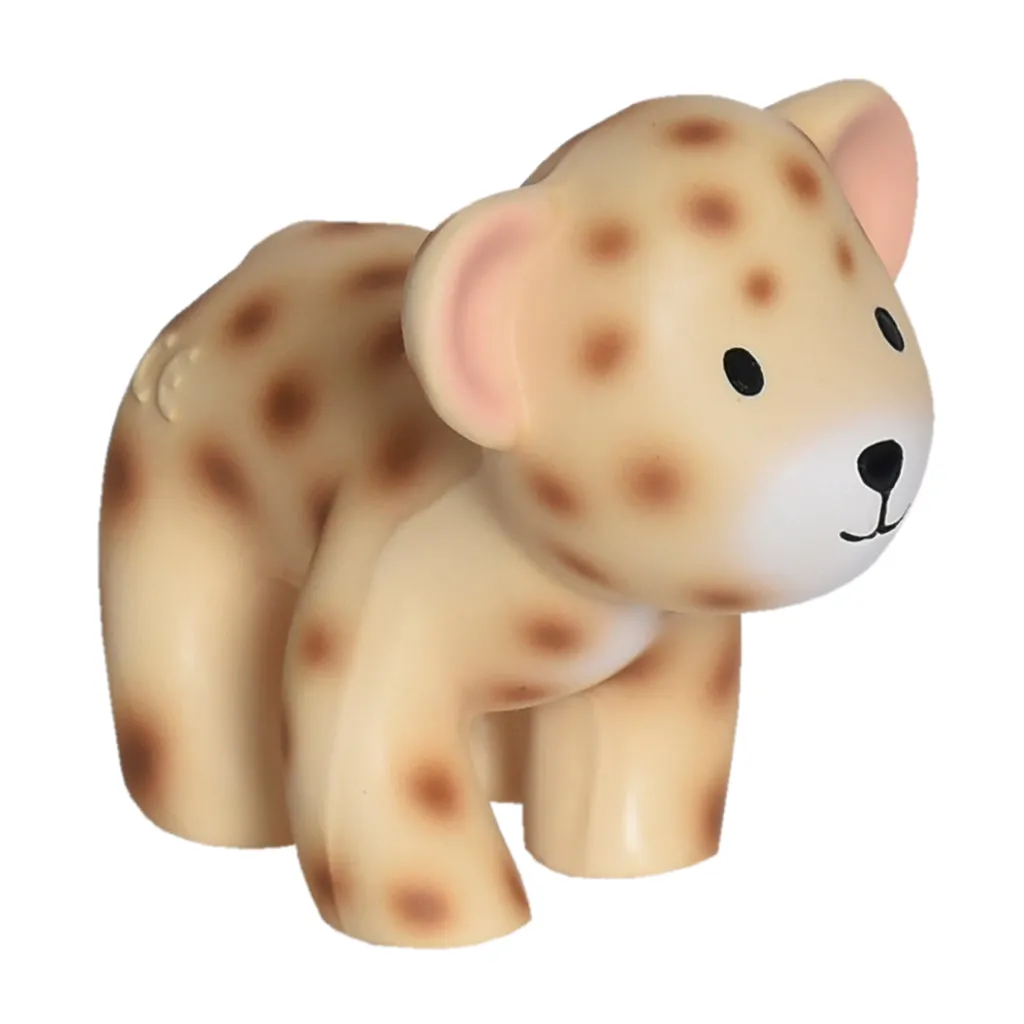 Leopard Organic Natural Rubber Rattle, Teether & Bath Toy