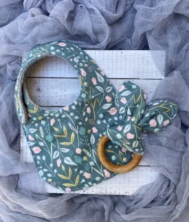 Little Flower Bib and Teether Set