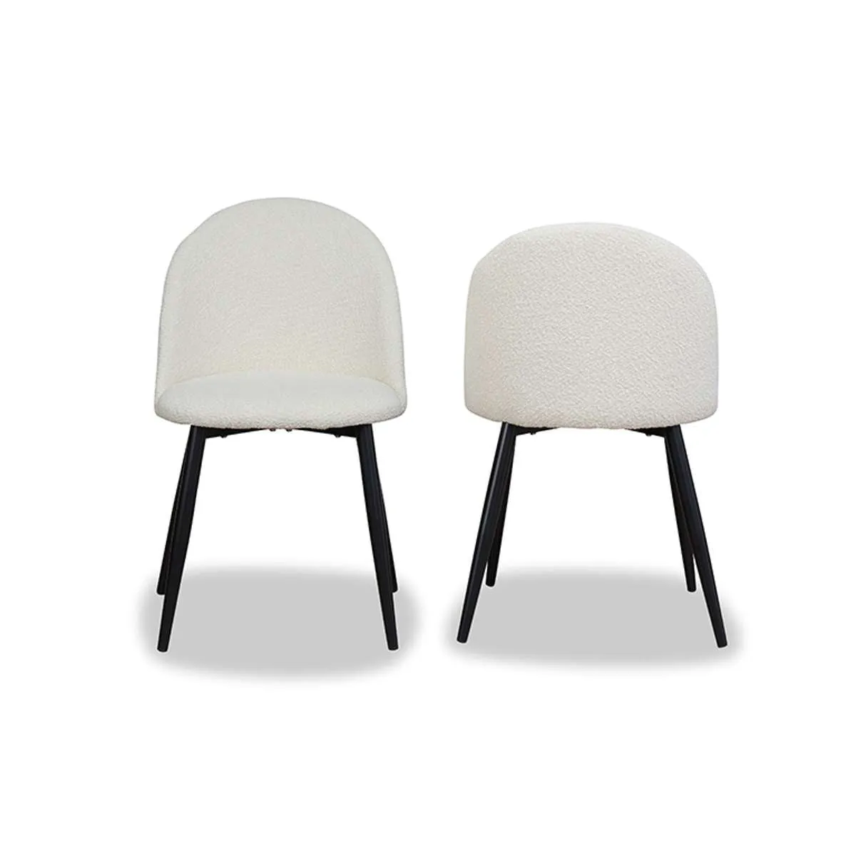 Londyn Dining Chairs - Set of 2 - Cream Boucle