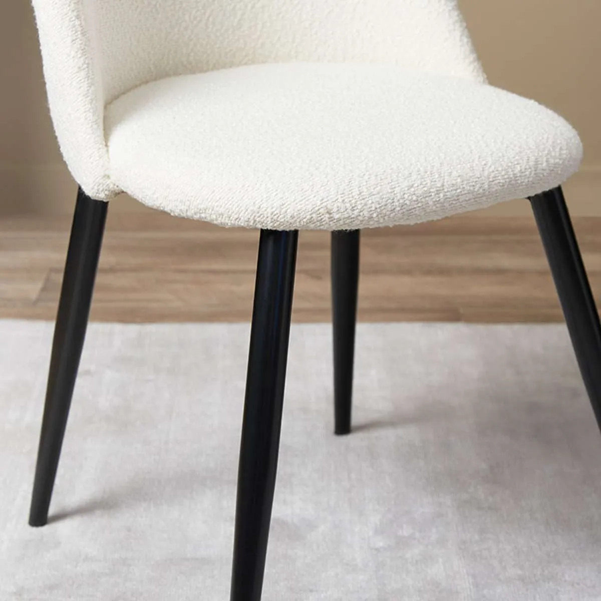 Londyn Dining Chairs - Set of 2 - Cream Boucle