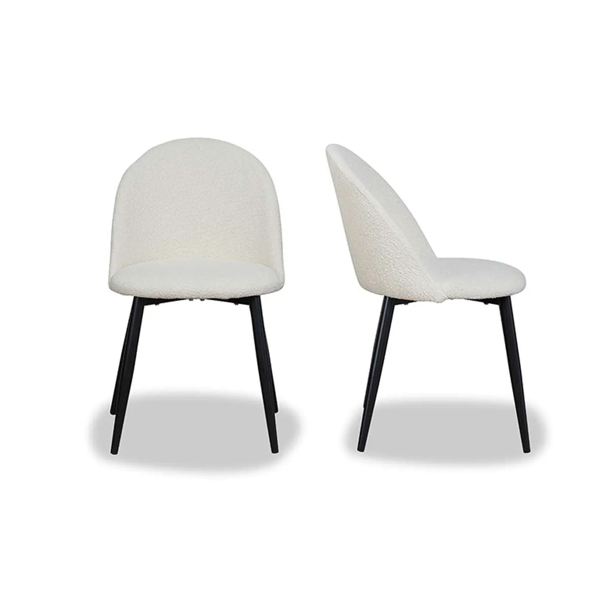 Londyn Dining Chairs - Set of 2 - Cream Boucle