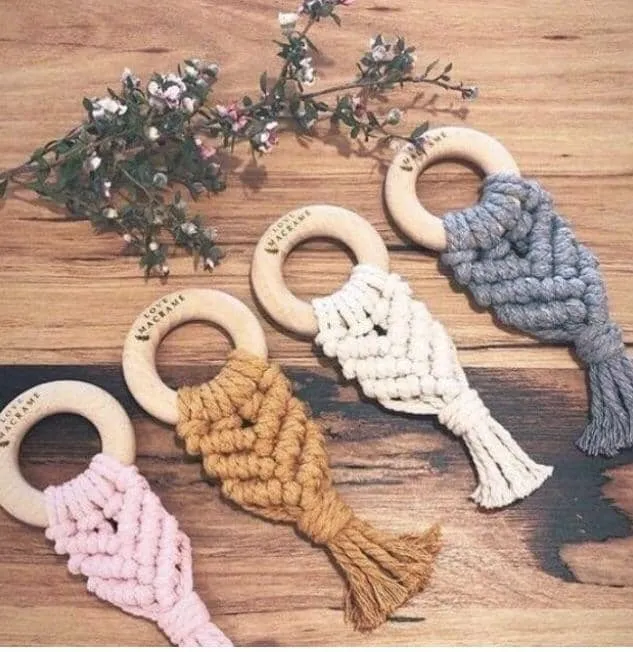 Mustard Macrame Teether