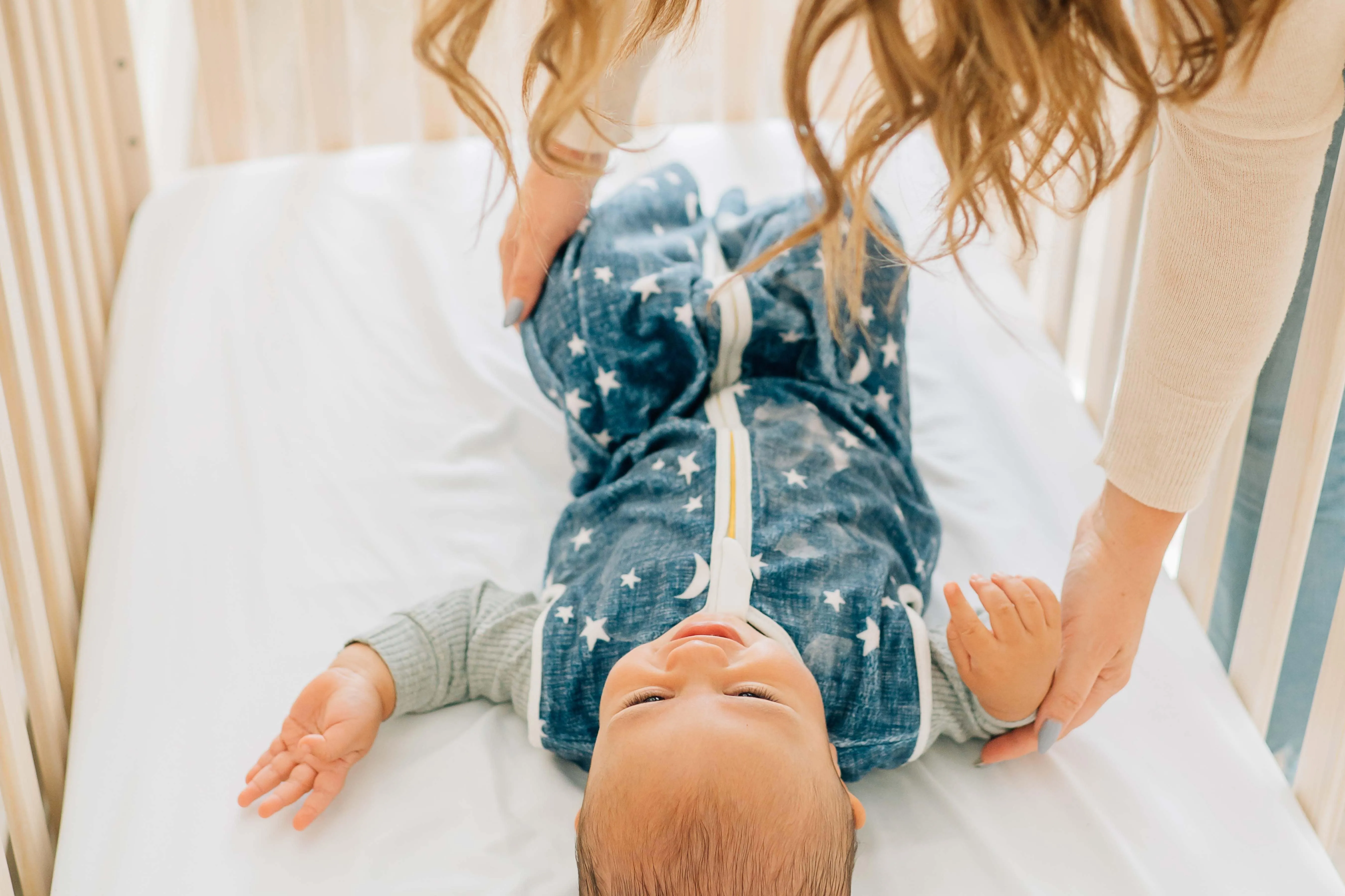 Navy Stars and Moons Wearable Minky Blanket