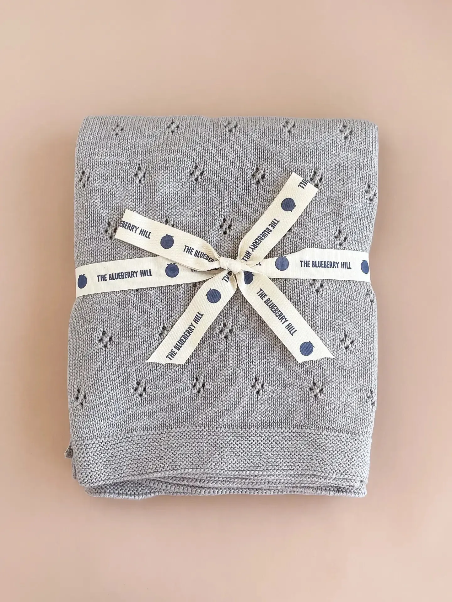 Organic Heirloom Pique Baby Blanket in Grey