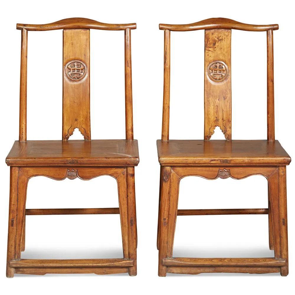 Pair of Antique Yoke Back Side Chairs