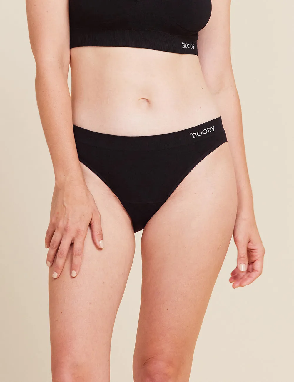 Period & Leak Proof Hipster Bikini, Light - Black