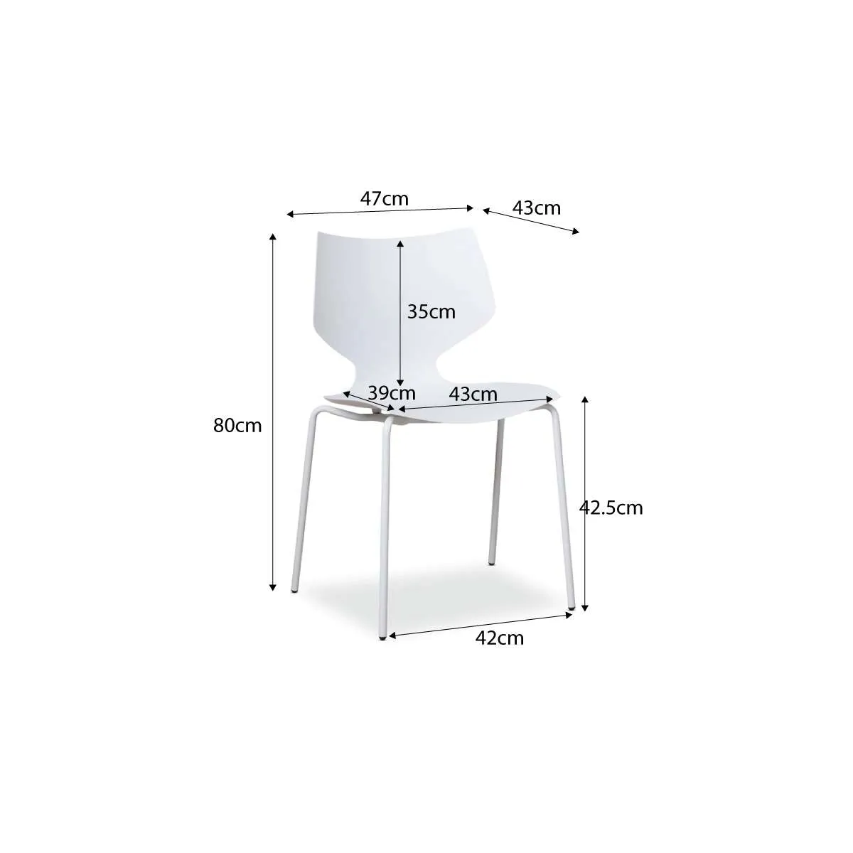 Pia Dining Chair - White Set of Four Bundle