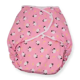 Pink Sheep Adult Bulky Nighttime Cloth Diaper (Velcro tabs)