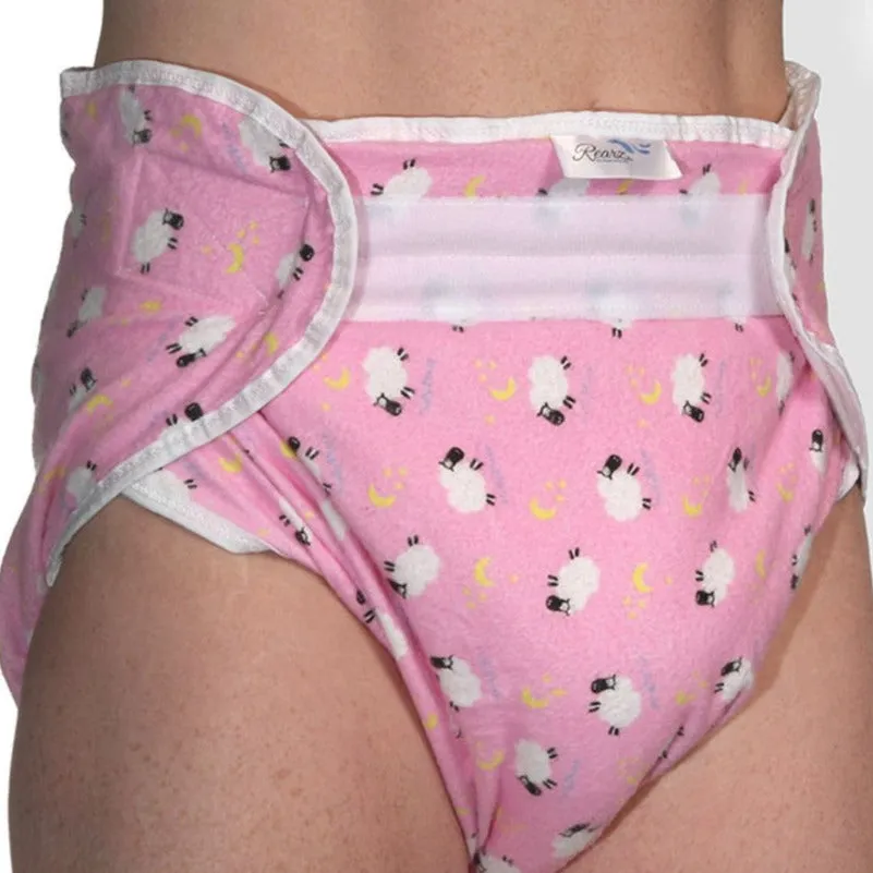 Pink Sheep Adult Bulky Nighttime Cloth Diaper (Velcro tabs)