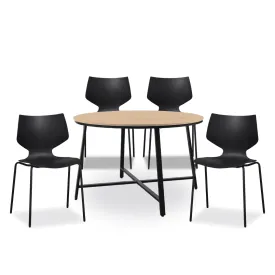 Reese Black Four Seater Dining Set