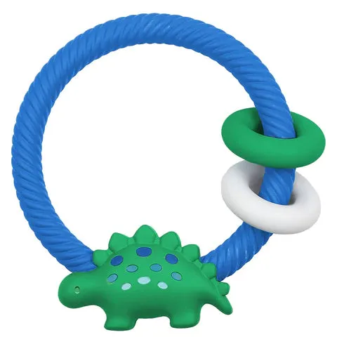 Ritzy Rattle Silicone Teether Rattles - Dino