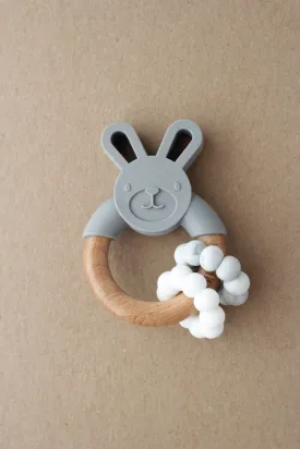 Silicone Bunny Teether - Dim Grey