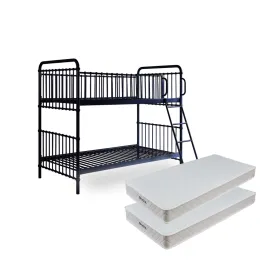 Sonata Black Bunk Bed Mattress Bundle