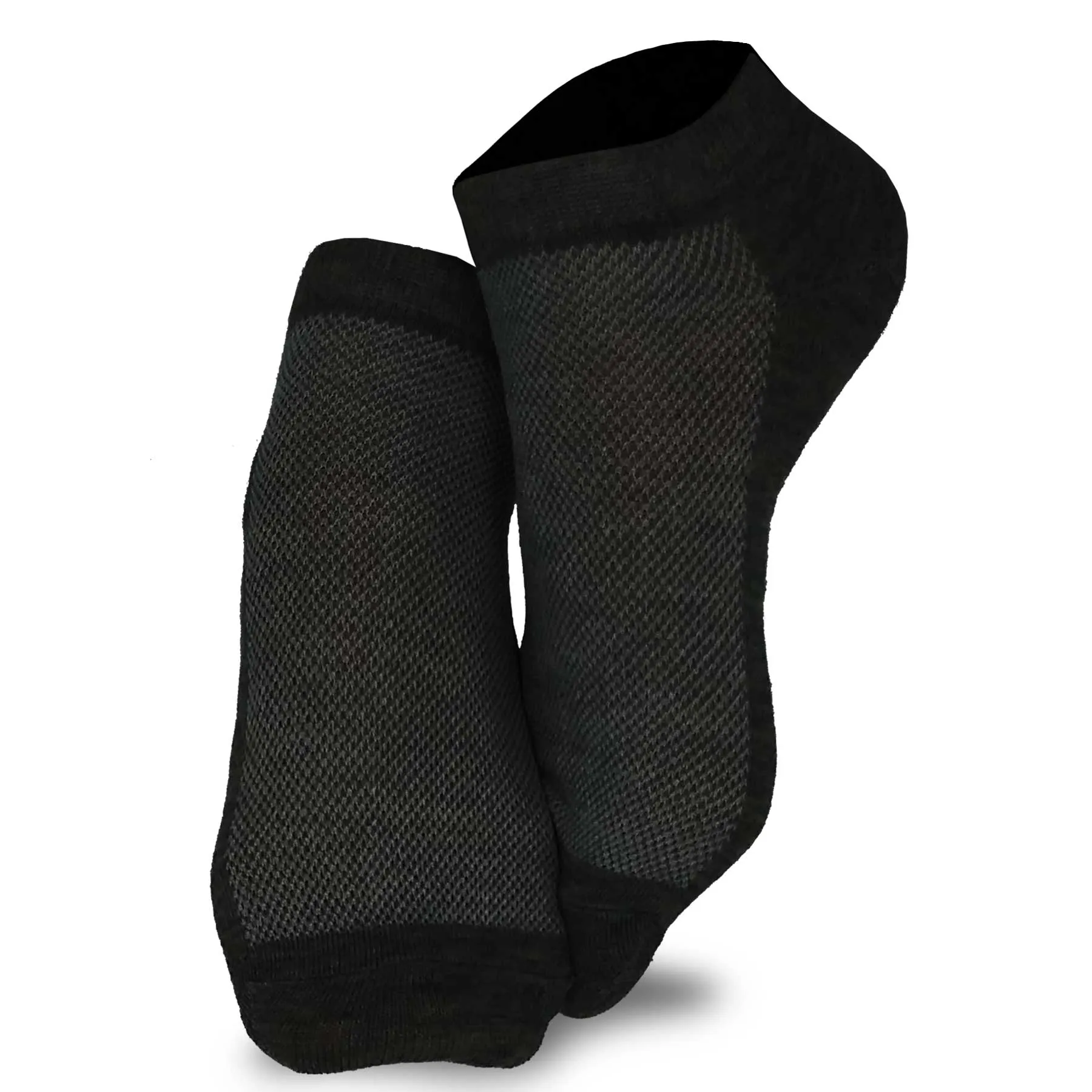 TeeHee Socks Men's Casual Polyester No Show Black, White 18-Pack (10051)