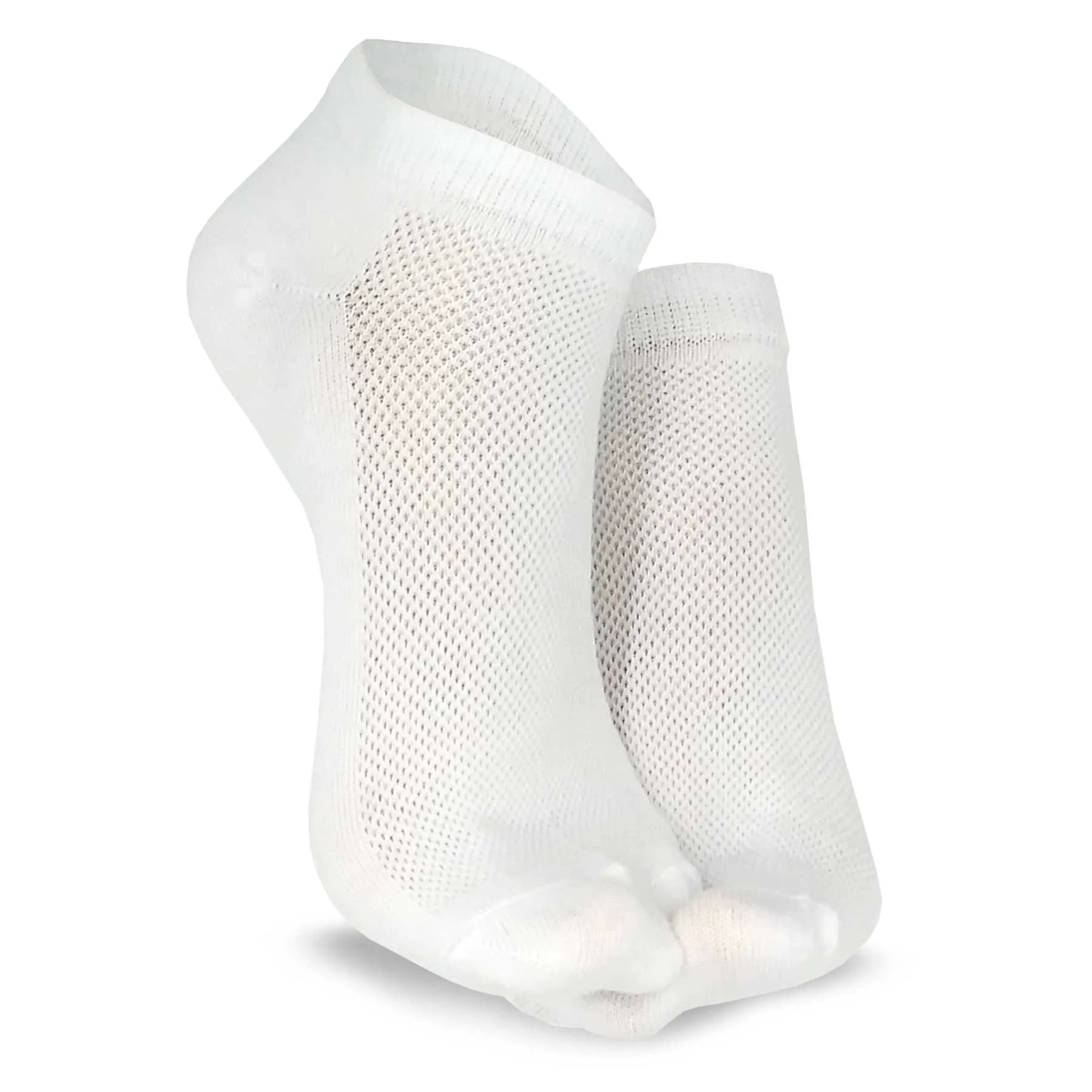 TeeHee Socks Men's Casual Polyester No Show Black, White 18-Pack (10051)