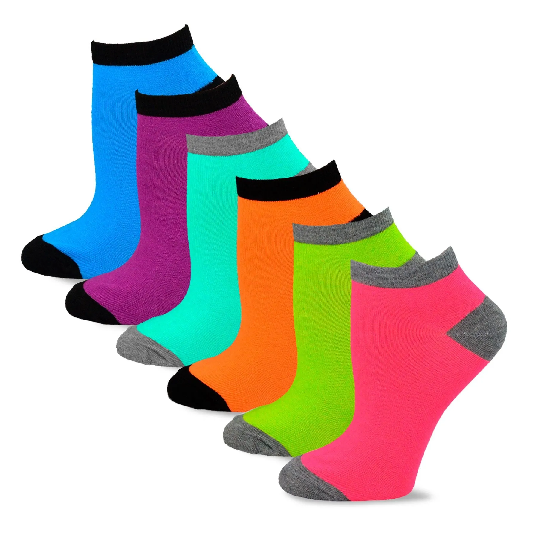 TeeHee Socks Women's Casual Polyester No Show Dots and Circles 12-Pack (12083)