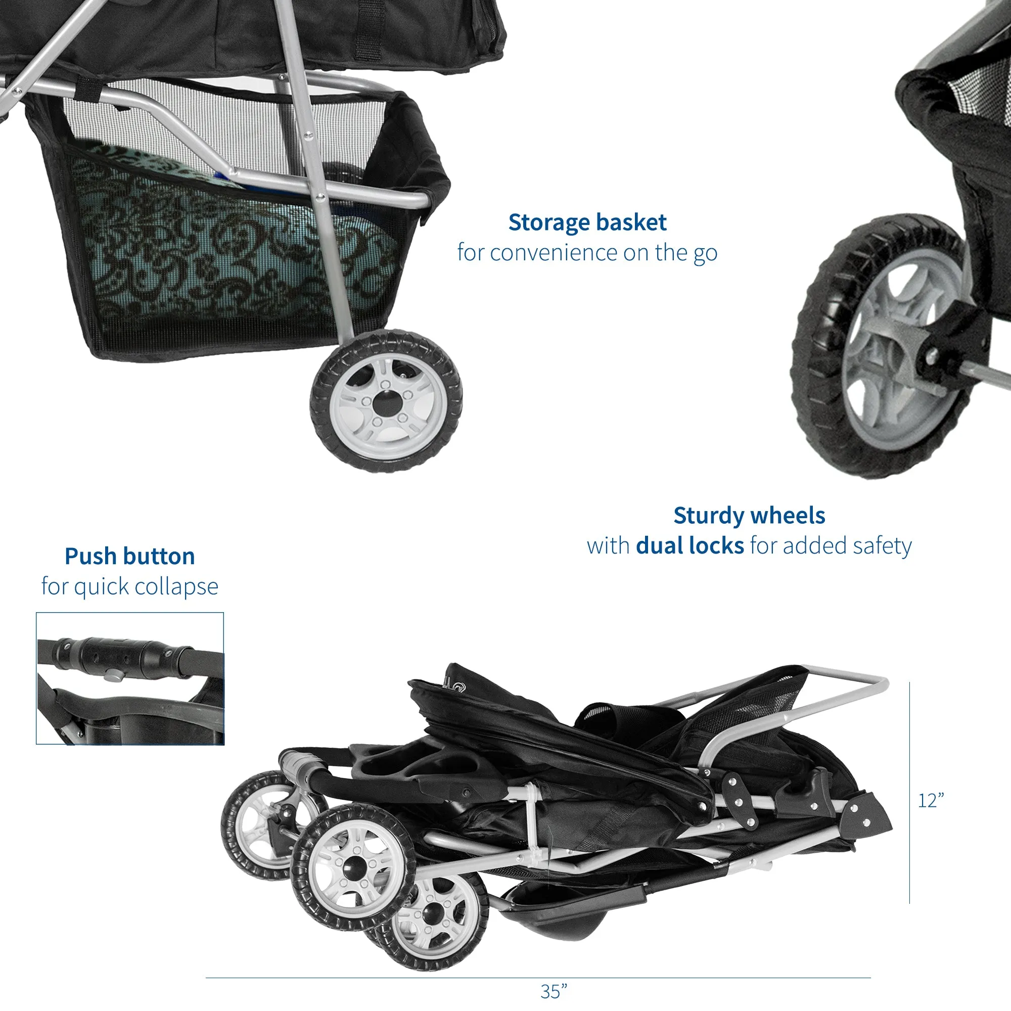 Three Wheel Pet Stroller