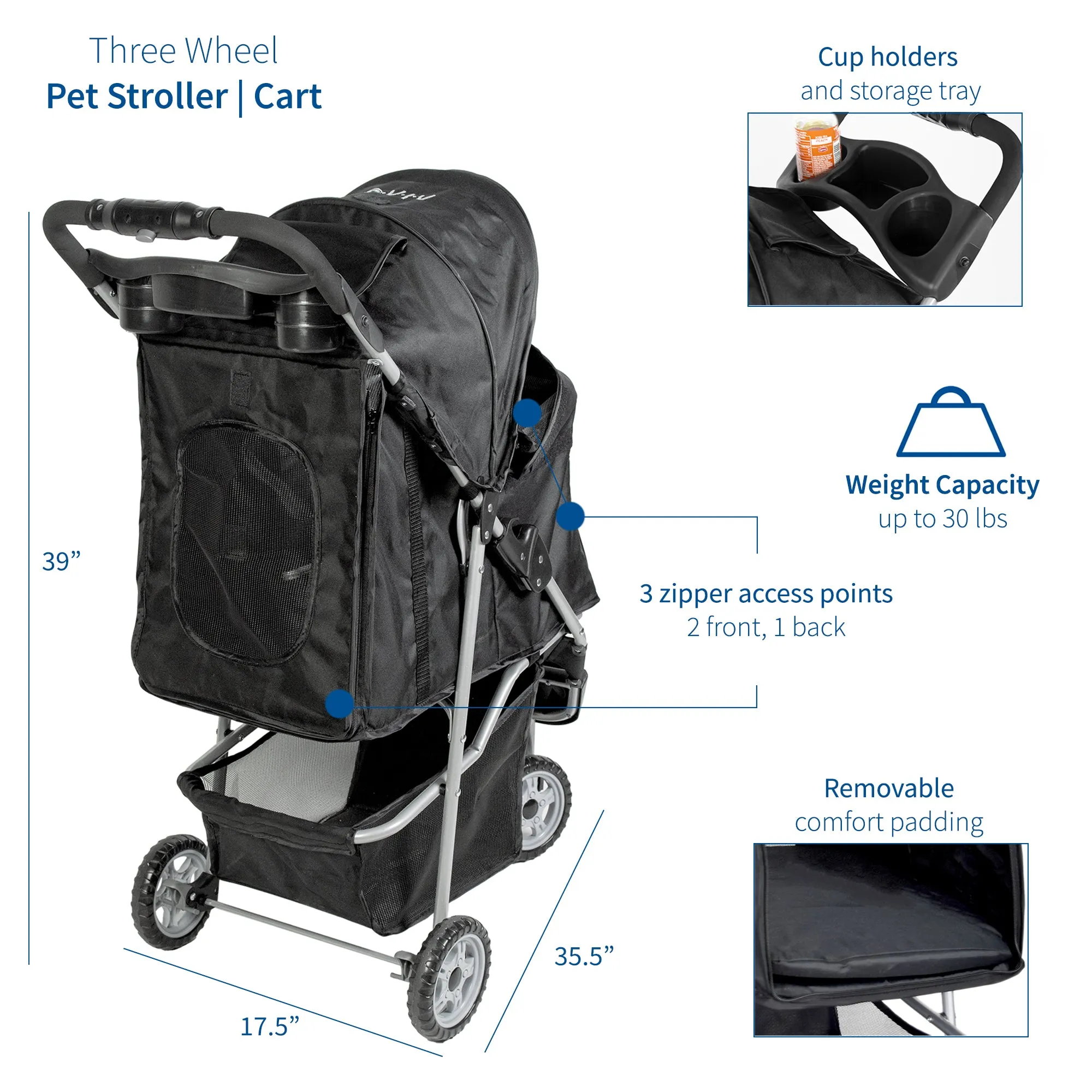 Three Wheel Pet Stroller