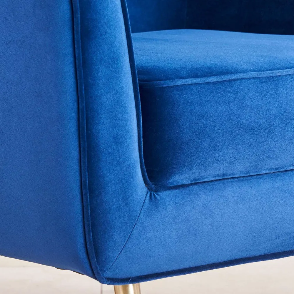 Tiktok Button-Tufted Wingback Chair In Blue