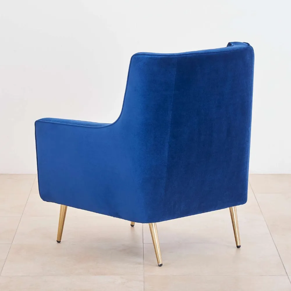 Tiktok Button-Tufted Wingback Chair In Blue